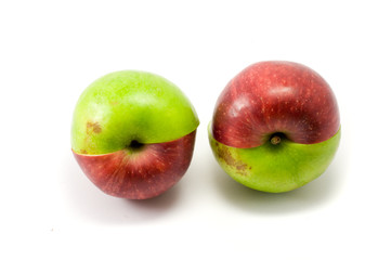 Mixed red and green apples