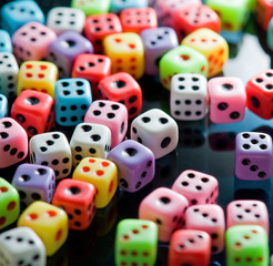 Colorful dices background