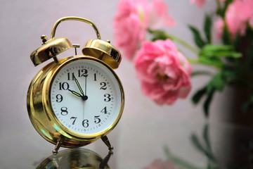 Golden alarm clock