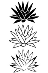 A lotus flower tribal tattoo set