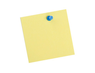 Yellow  reminder note with blue pin