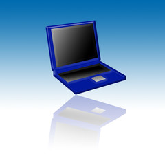 Portatil en azul para web 2.0