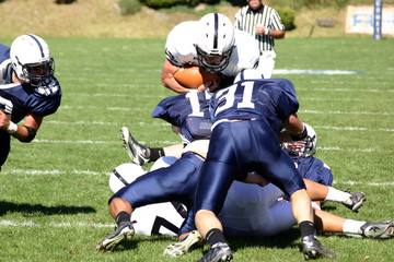 Football player going for touchdown