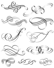 set of Calligraphic style element design, vector layered.