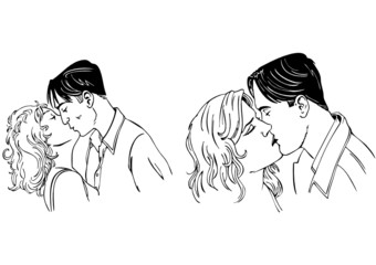man and woman couple (vector)