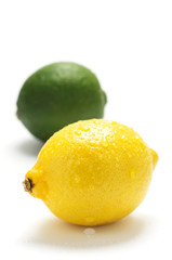 Lemon and lime with drop