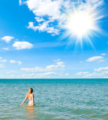 beautiful woman and sea