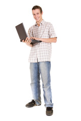 teen with laptop