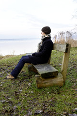 Fototapeta premium Taking a break on a bench