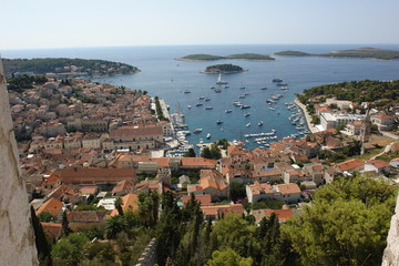 Blick auf Hvar von der Festung, Dalmatien