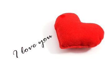 I love you text and heart