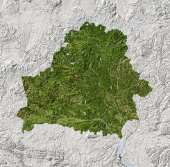Belarus, shaded relief map
