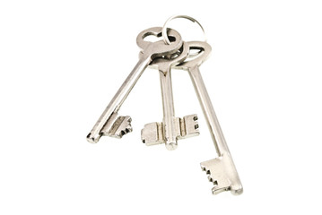 bunch of keys on white background