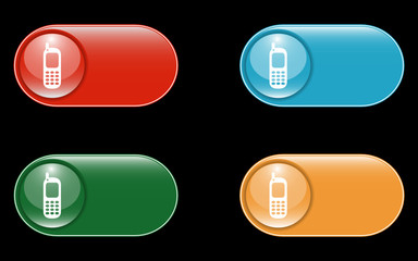 Glossy Mobile Sign Buttons with space for text