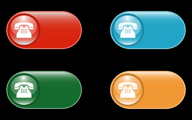 Glossy Telephone Sign Buttons