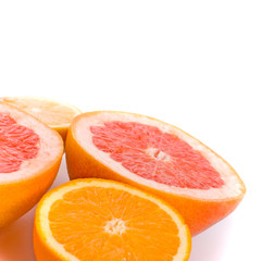 Fototapeta na wymiar lemon, orange and grapefruit