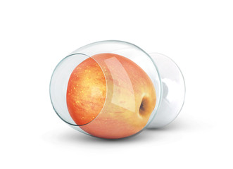 Apple in glass