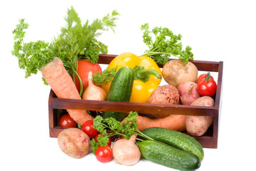 Vegetable collection on a white