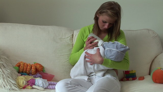 Mother with her newborn baby