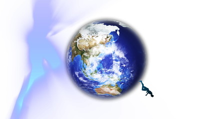 Man  runing on the earth