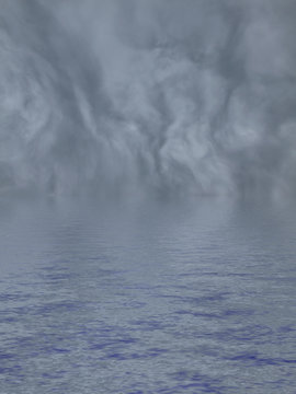 ciel bouch&eacute; et mer sombre