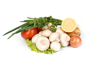 Fresh mushrooms with vegetables
