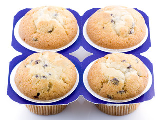 Tasty muffins isolated on white background