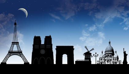 Obraz premium Paris bei Nacht