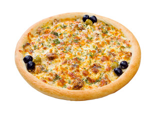 Tasty Italian pizza  on plate.Italian kitchen.