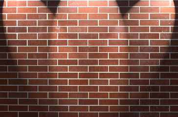 Brick Wall with Three Spotlights