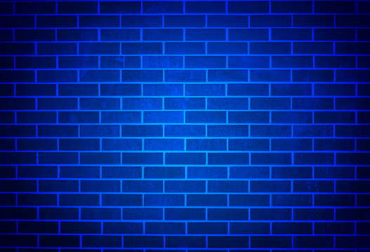 Blue Brick Wall with Soft Spotlight