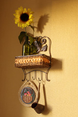 Shelf with sunflower