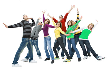 Obraz premium group of cheerful friends