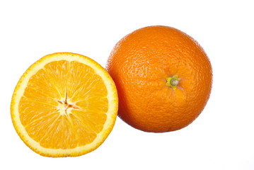 Orange on white background