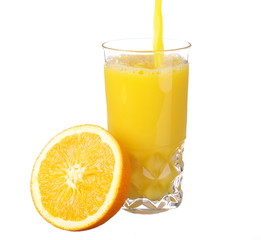Filling Orange Juice on white
