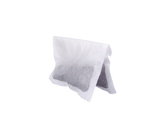 Bag of tea on white