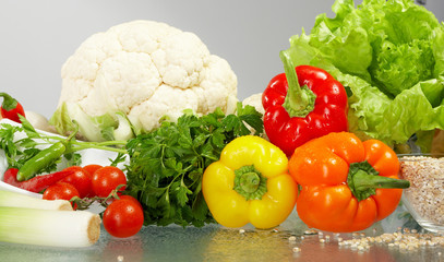 Fresh Vegetables, Fruits and other foodstuffs.