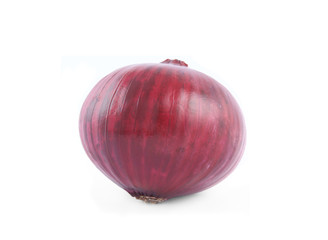 Red onion on white background