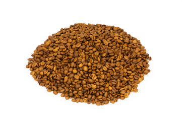 Close up of freshly roasted coffee beans