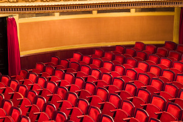 red chairs in classic theater