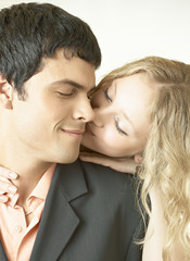 Beatiful couple on white background