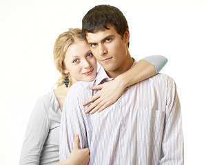 Beatiful couple on white background
