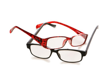 Optical glasses isolated on the white background