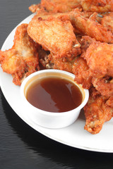 chicken wings and dips