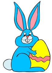Blue easter bunny