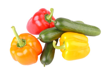sweet peppers and cucumber