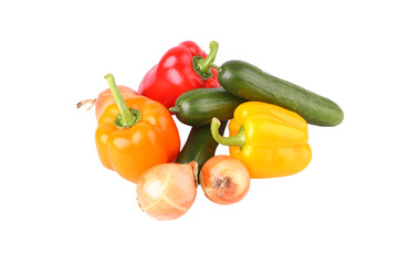sweet peppers and cucumber