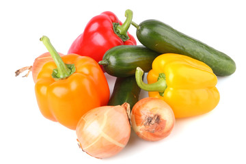 sweet peppers and cucumber