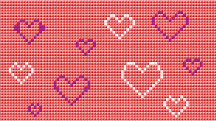 Border from white and pink hearts