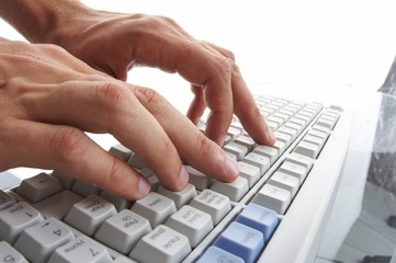 hands typing